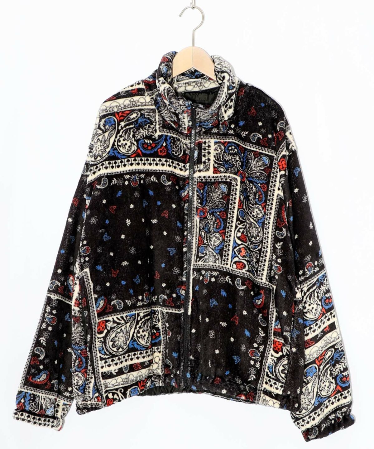 ランダムバンダナ柄双面フランネルブルゾン-9