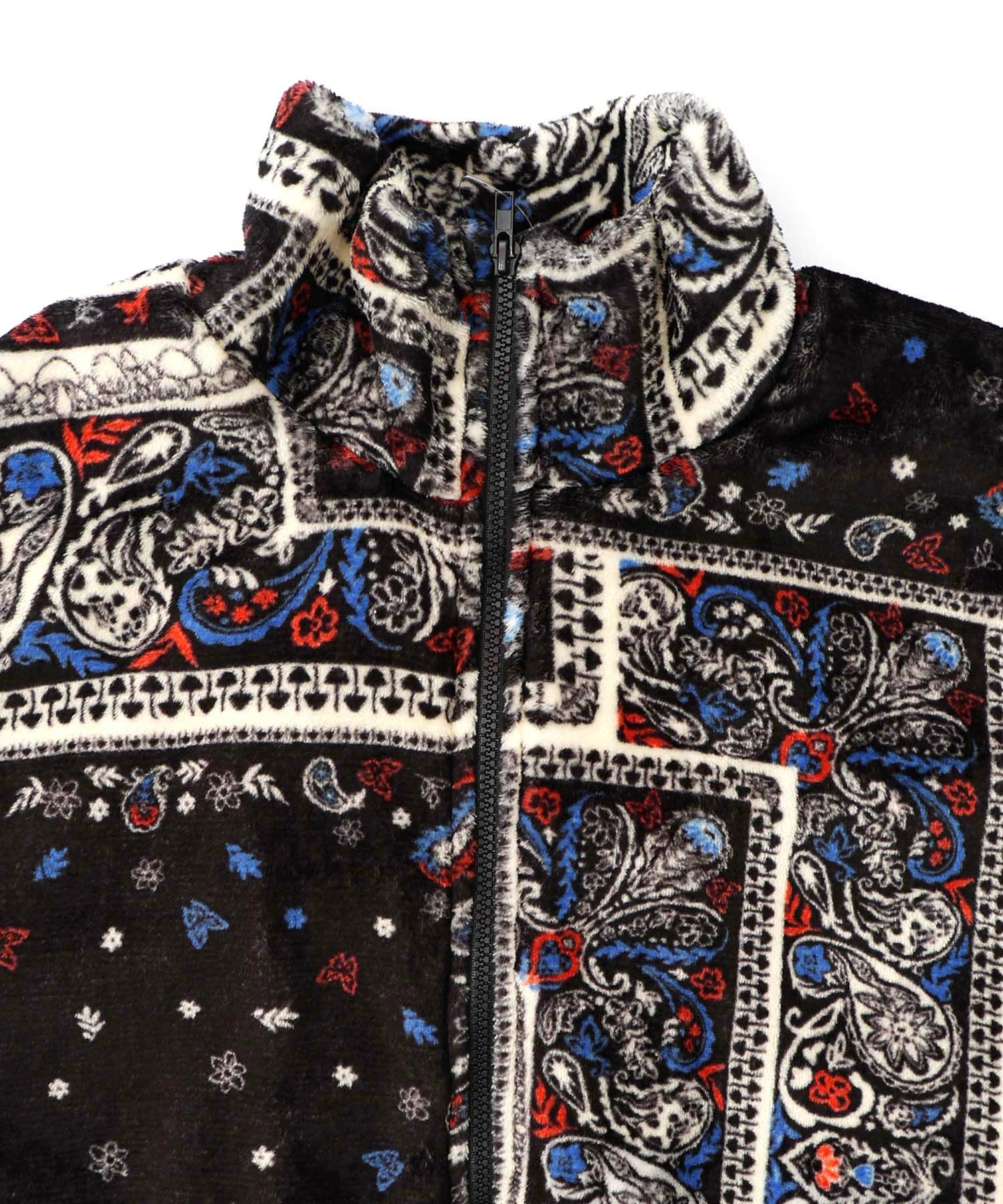 ランダムバンダナ柄双面フランネルブルゾン-13