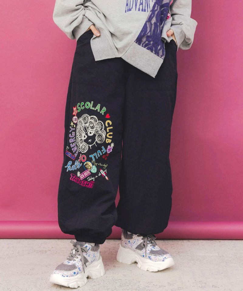 fumページ 153718：ポップ柄裏フリースあったかナイロンパンツの通販-ScoLar