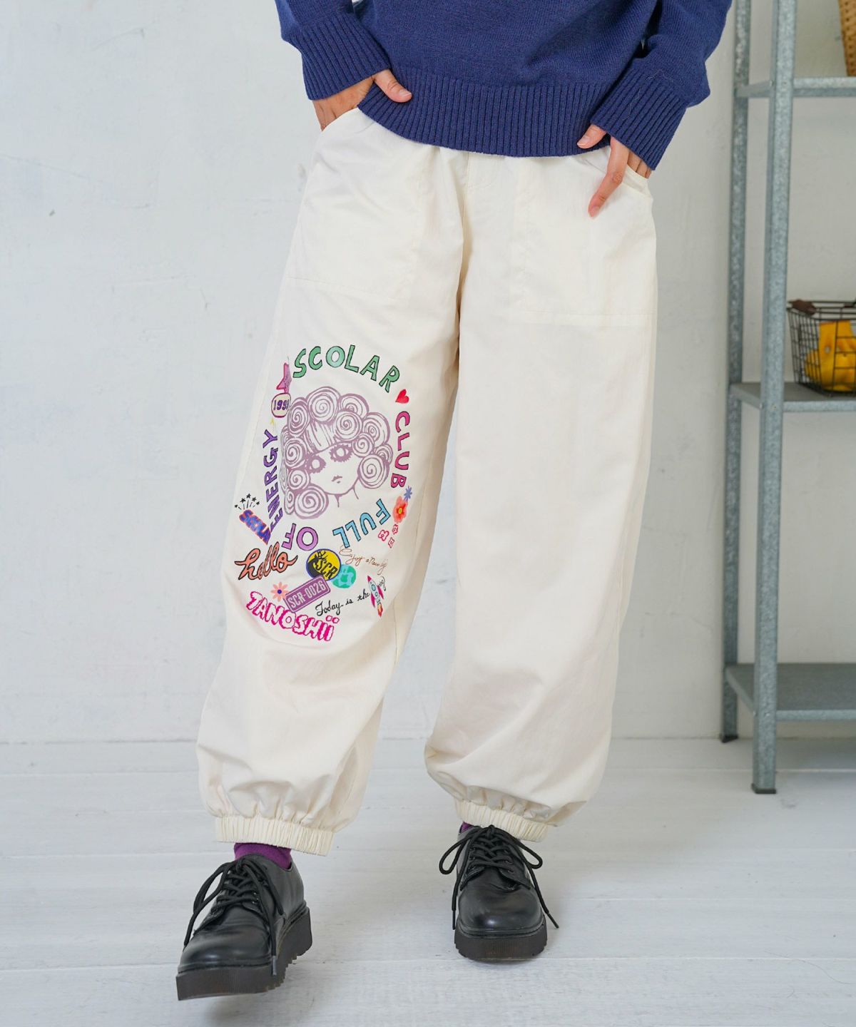 ポップ柄裏フリースあったかナイロンパンツ-8