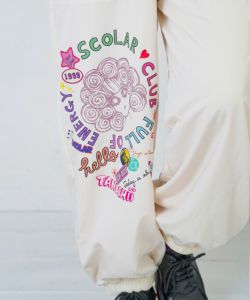 153718：ポップ柄裏フリースあったかナイロンパンツの通販-ScoLar