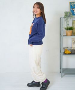 153718：ポップ柄裏フリースあったかナイロンパンツの通販-ScoLar