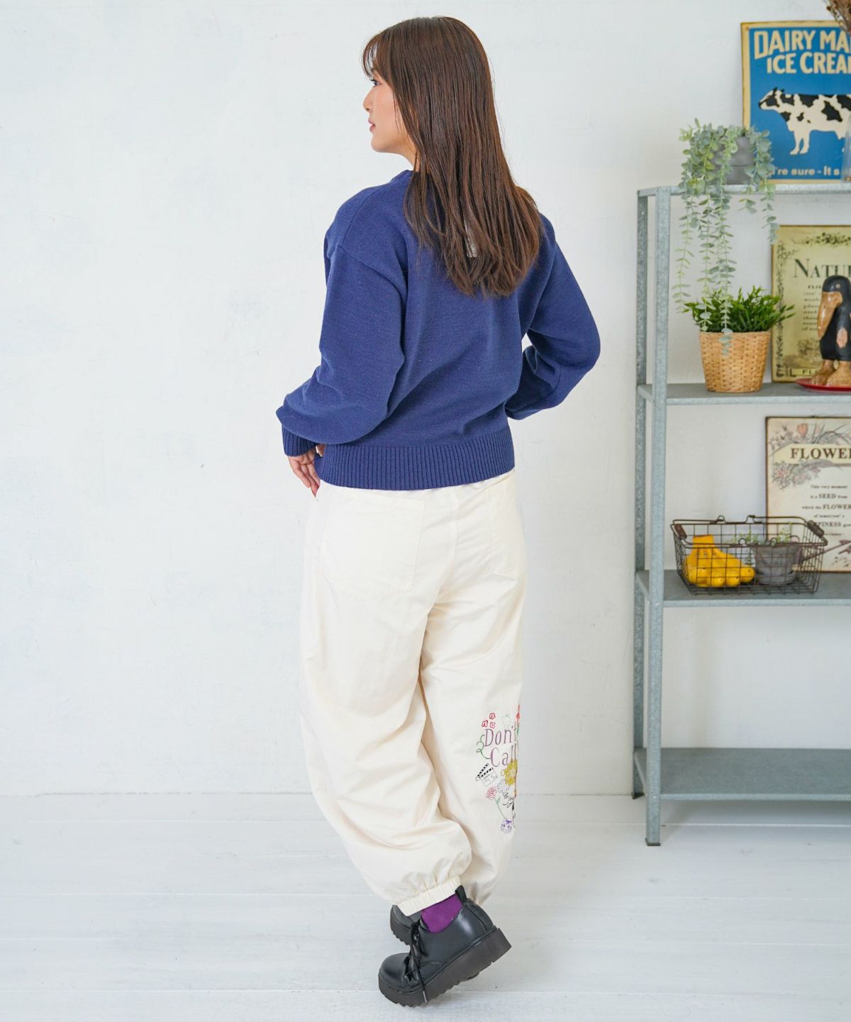 ポップ柄裏フリースあったかナイロンパンツ-13