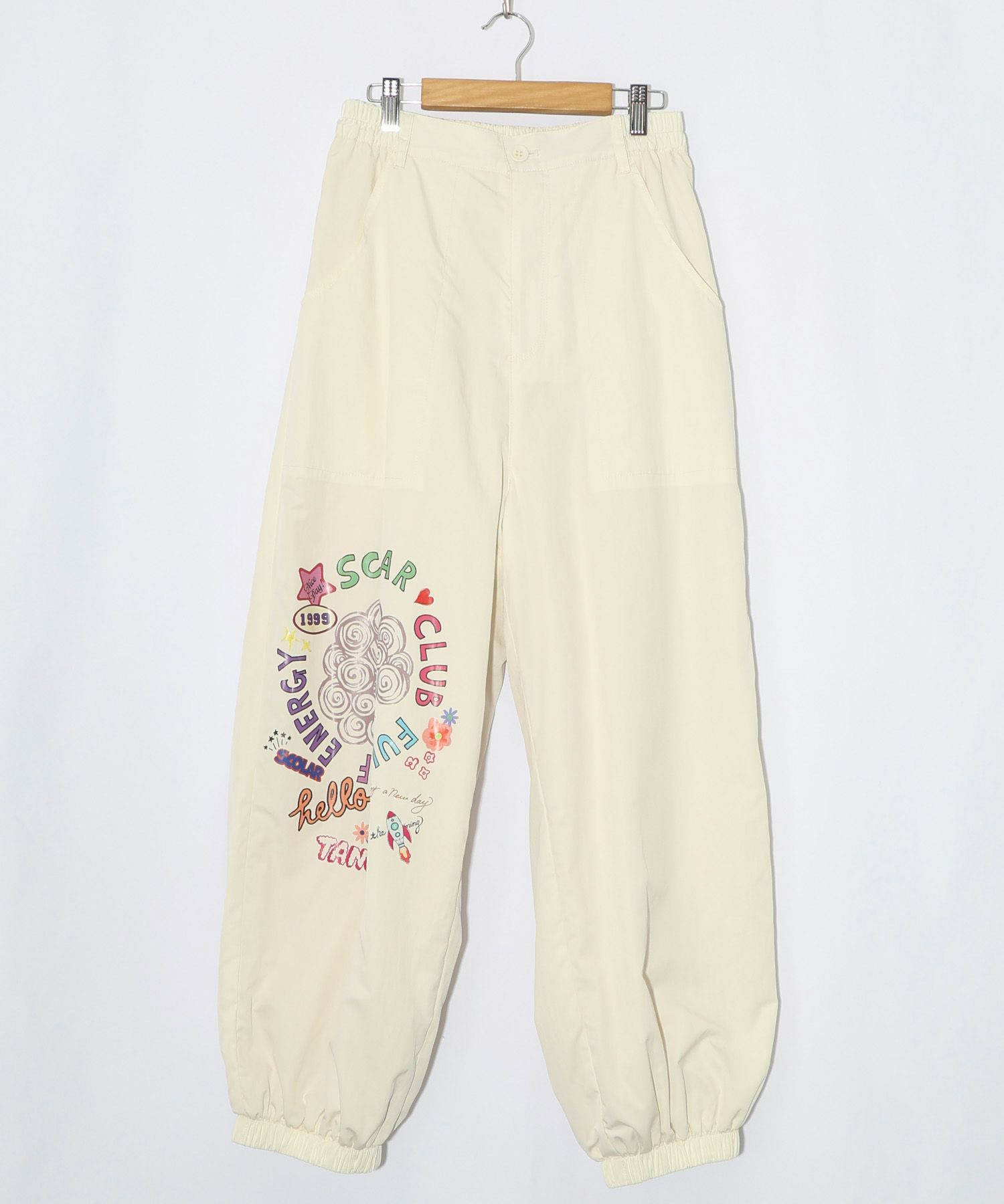 ポップ柄裏フリースあったかナイロンパンツ-24