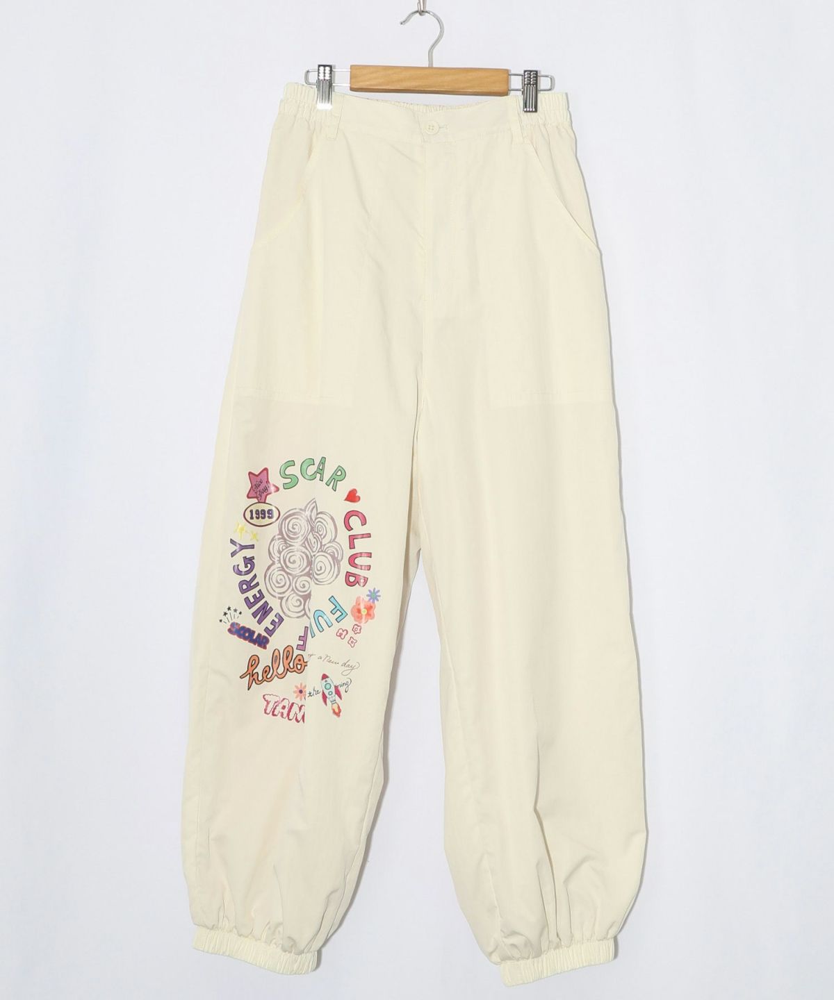 ポップ柄裏フリースあったかナイロンパンツ-24