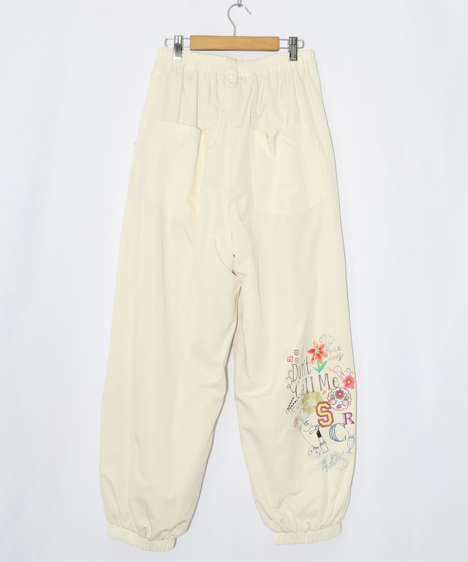 ポップ柄裏フリースあったかナイロンパンツ-25