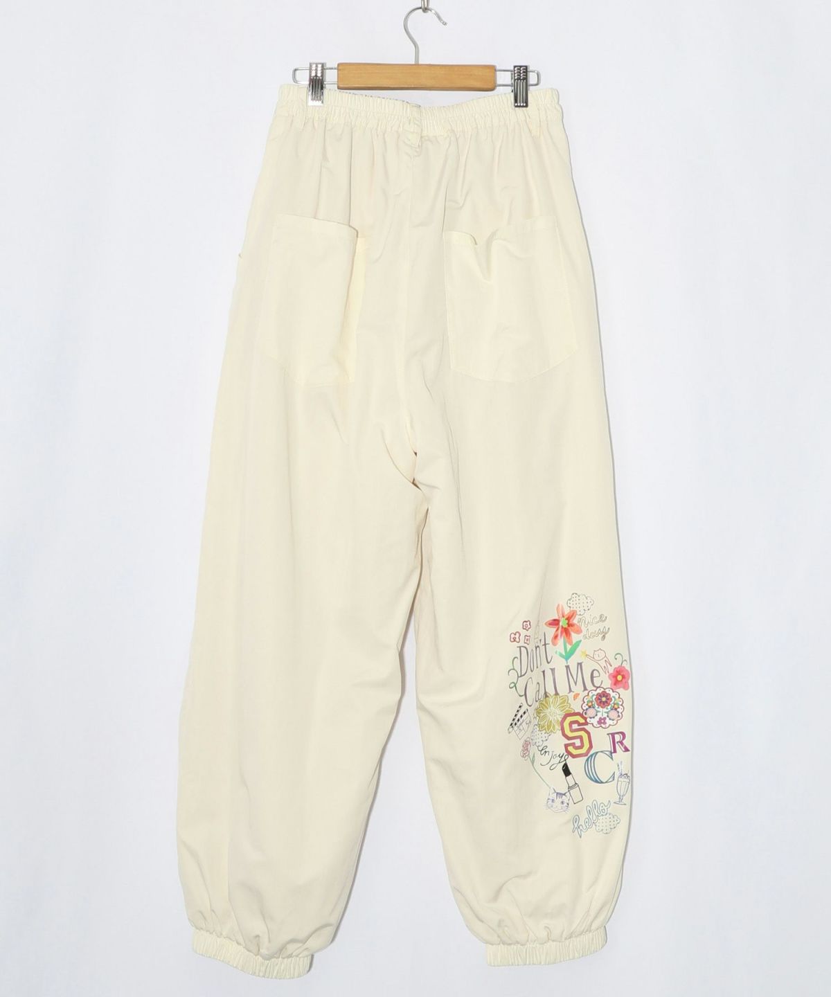 ポップ柄裏フリースあったかナイロンパンツ-25