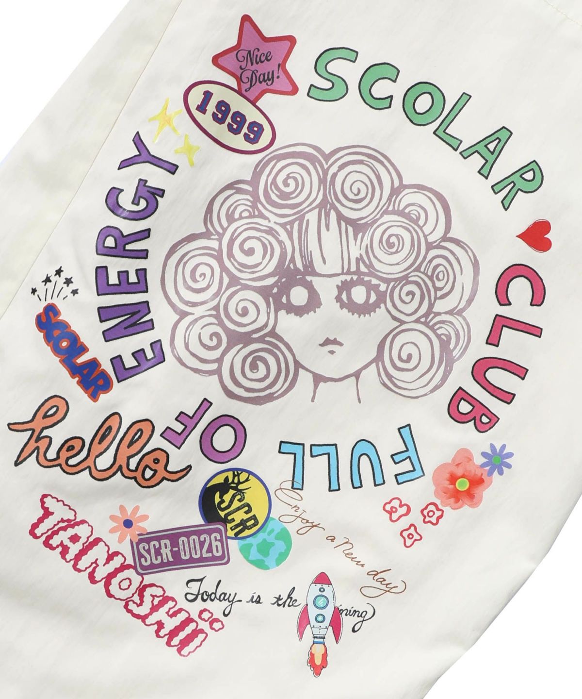 ポップ柄裏フリースあったかナイロンパンツ-26