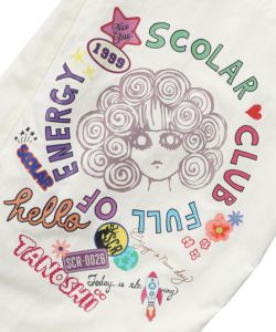 ポップ柄裏フリースあったかナイロンパンツ-26