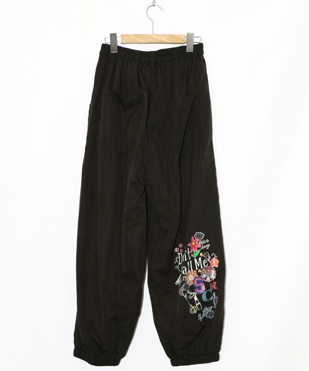 ポップ柄裏フリースあったかナイロンパンツ-28