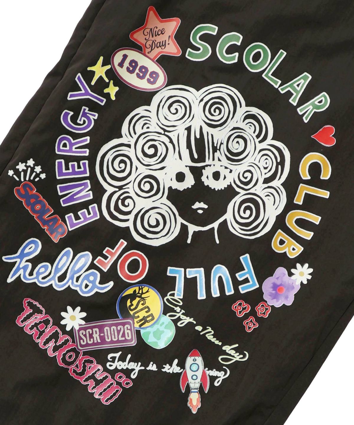 ポップ柄裏フリースあったかナイロンパンツ-29