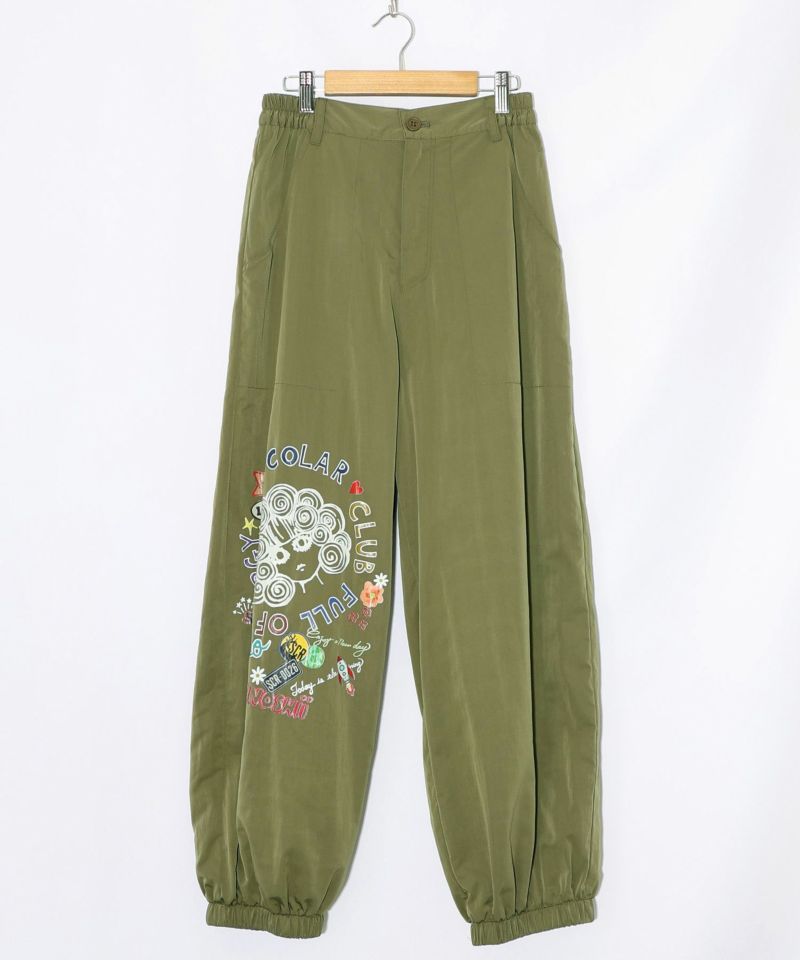 ポップ柄裏フリースあったかナイロンパンツ-30