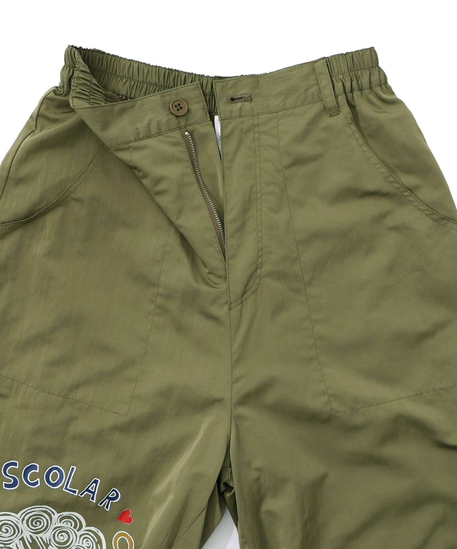 ポップ柄裏フリースあったかナイロンパンツ-34