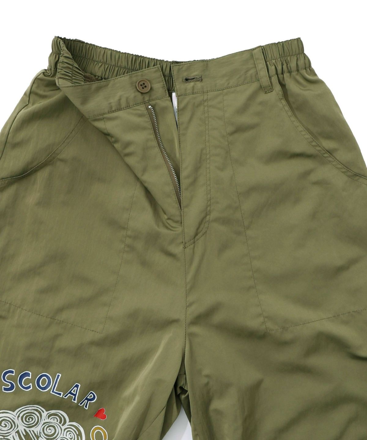 ポップ柄裏フリースあったかナイロンパンツ-34