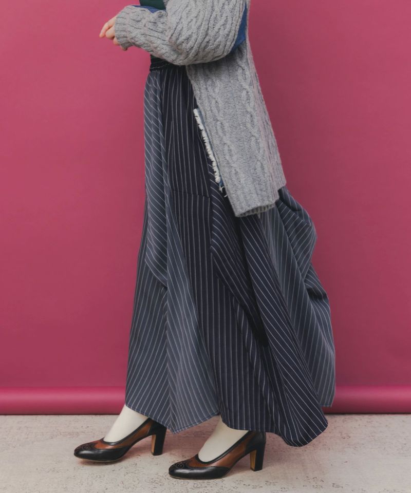 753010：ランダムタック入り3柄展開 配色バルーンスカートの通販-ScoLar