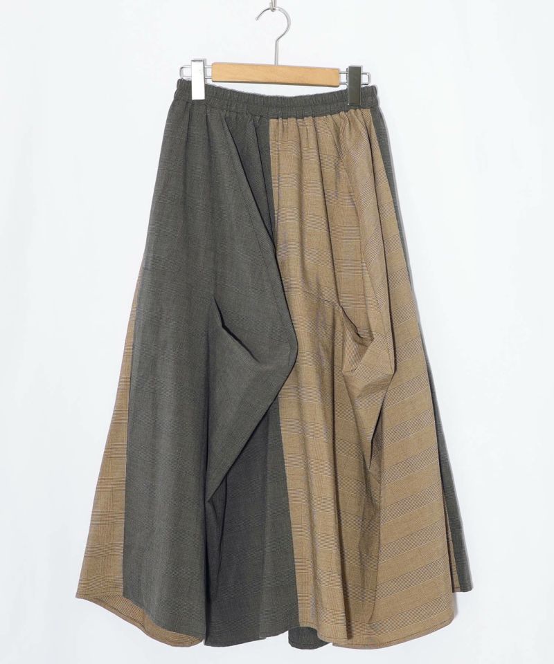 ランダムタック入り3柄展開 配色バルーンスカート-16