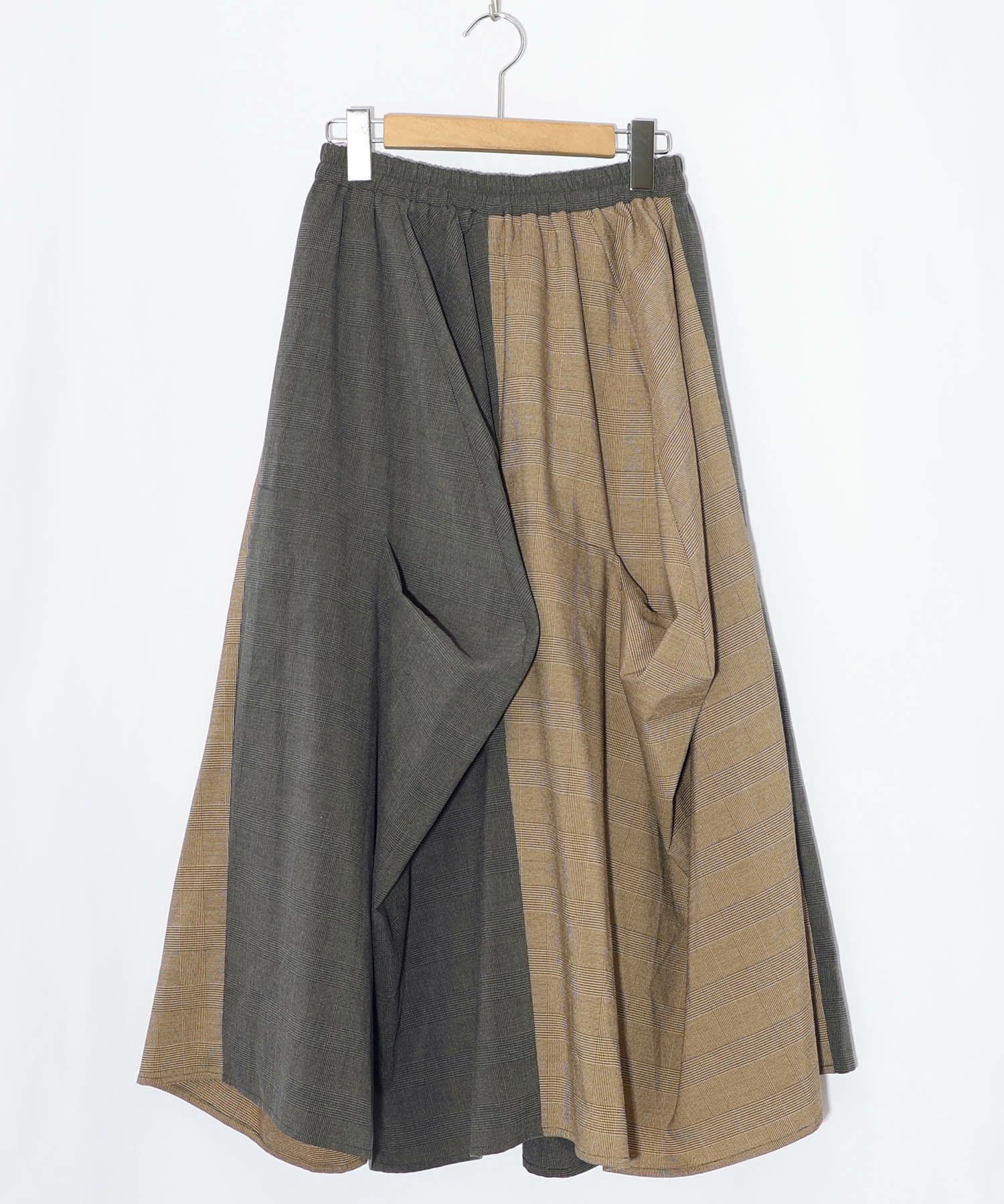 ランダムタック入り3柄展開 配色バルーンスカート-16