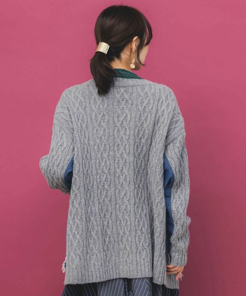 レース×デニム×ニットカーディガン-5