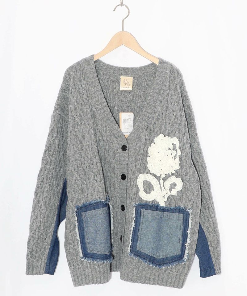レース×デニム×ニットカーディガン-10