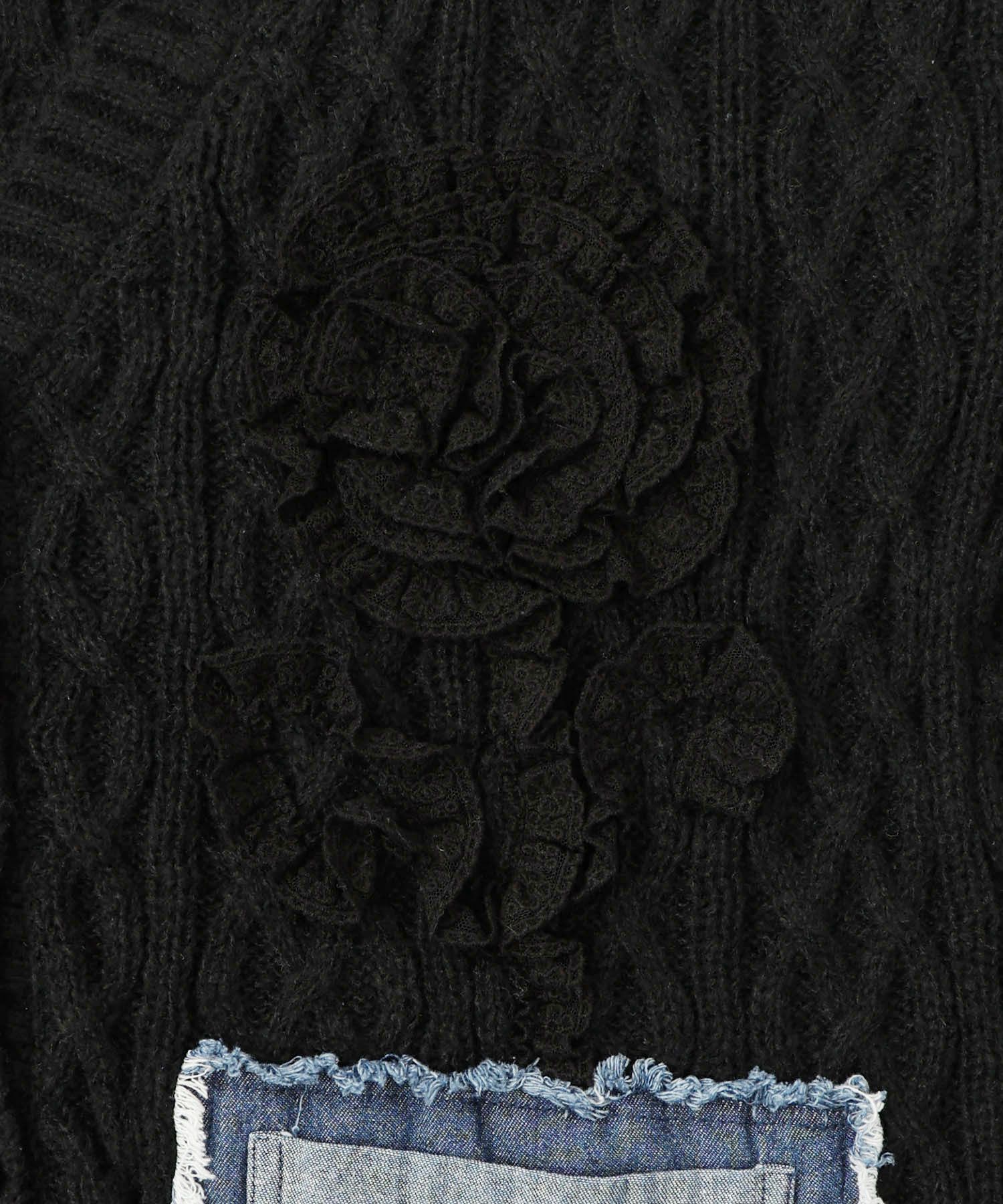 スカラー　753009：レース×デニム×ニットカーディガン 753009：レース×デニム×ニットカーディガンの通販-ScoLar