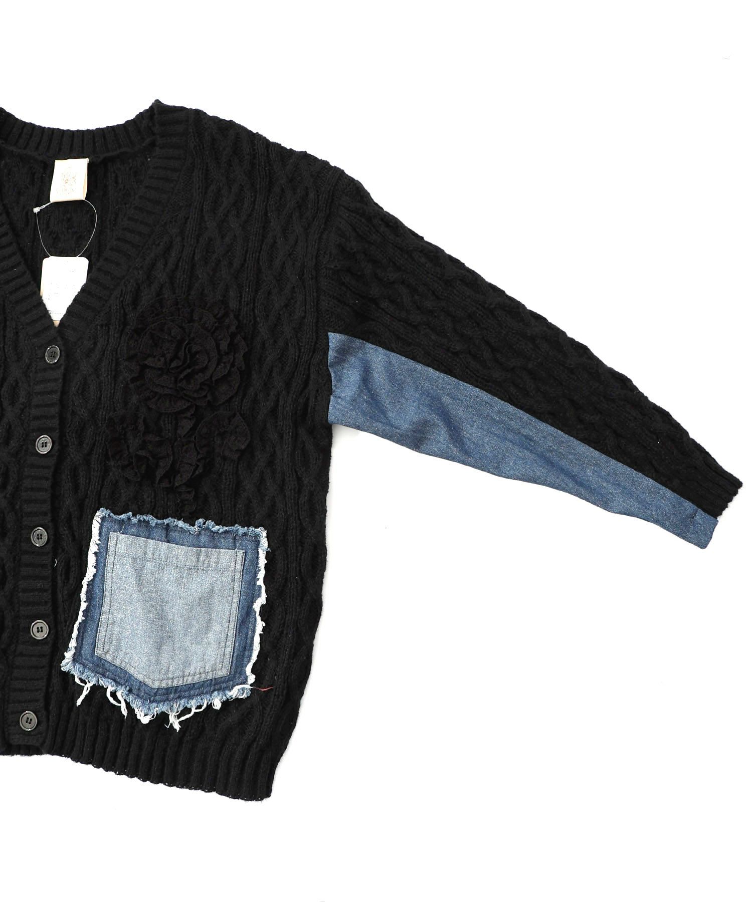レース×デニム×ニットカーディガン-15
