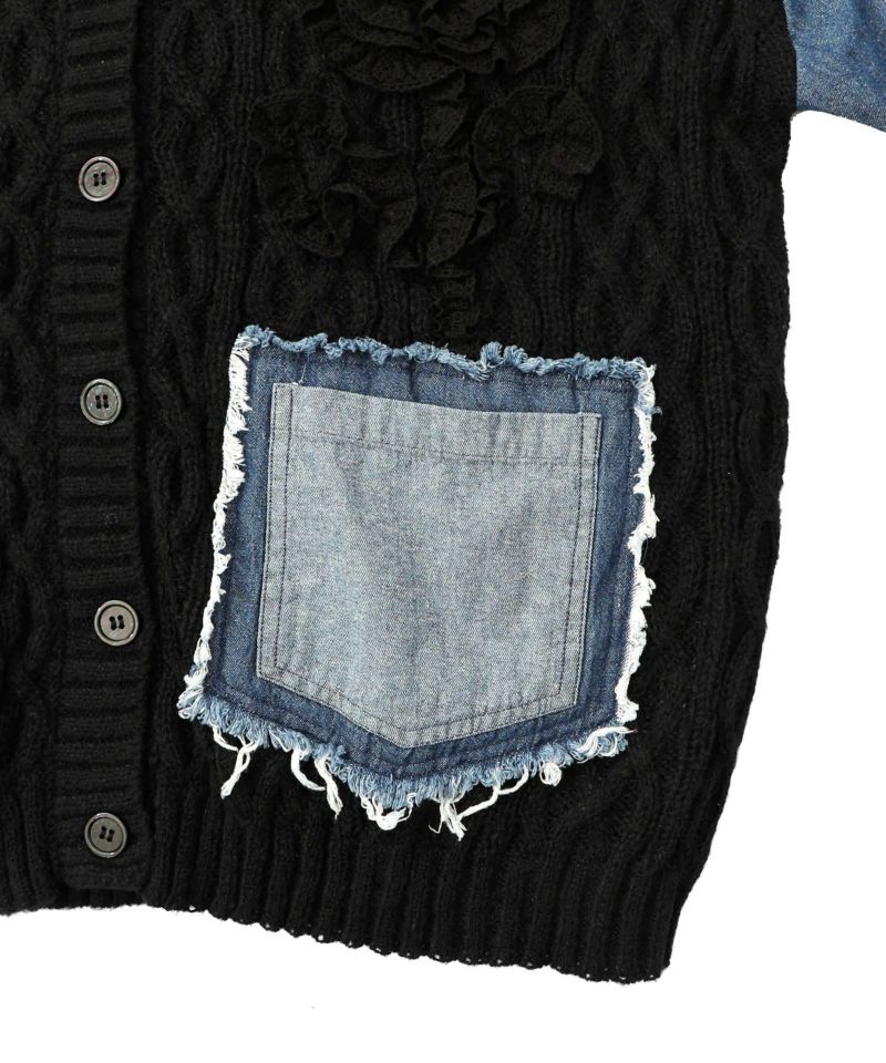 レース×デニム×ニットカーディガン-17