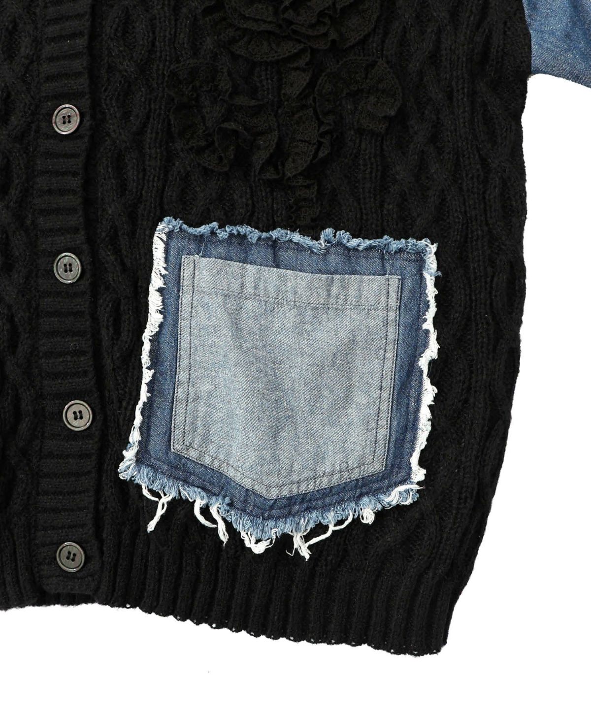 レース×デニム×ニットカーディガン-17