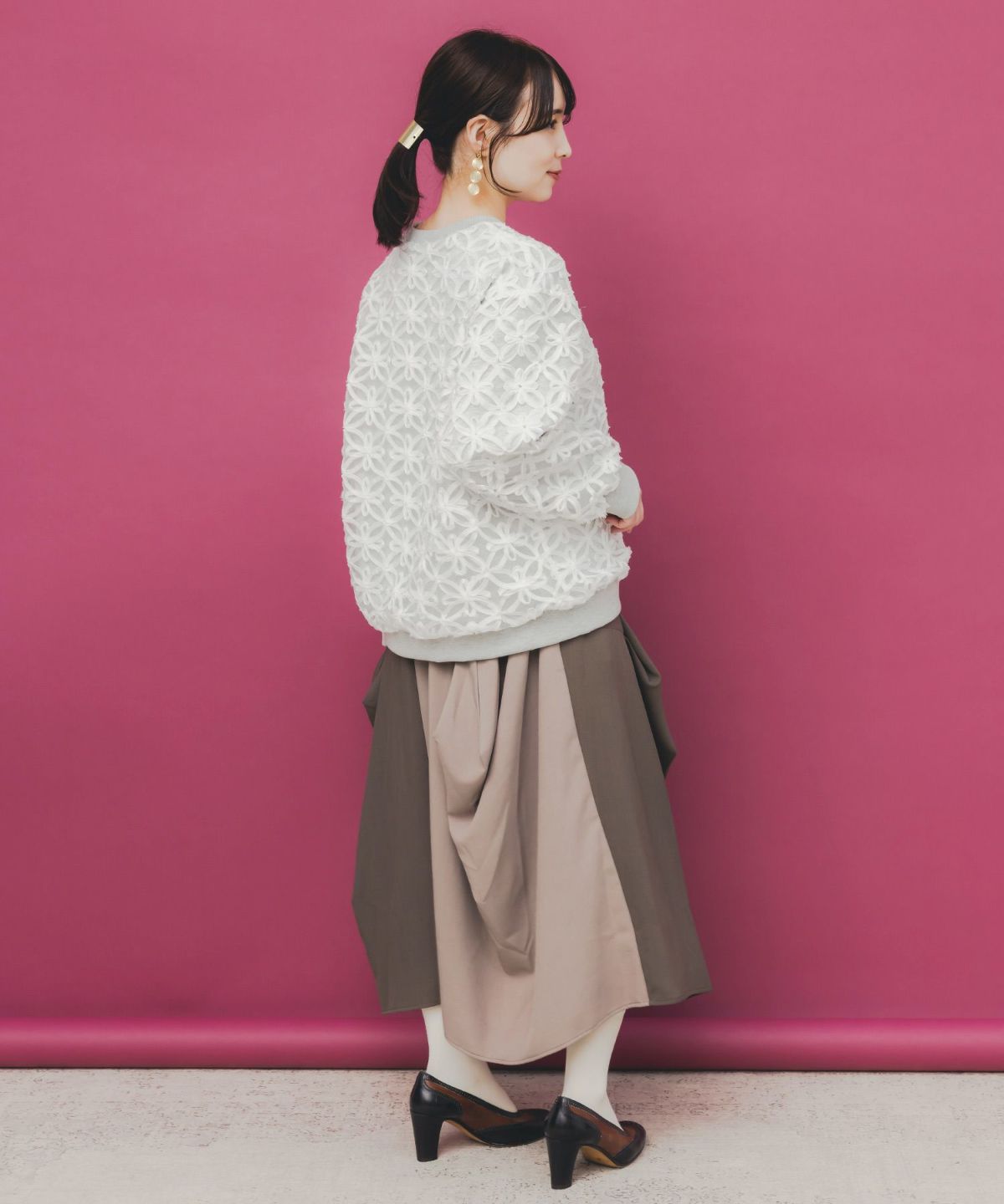 天使モチーフ立体チュール×裏毛プルオーバー-4