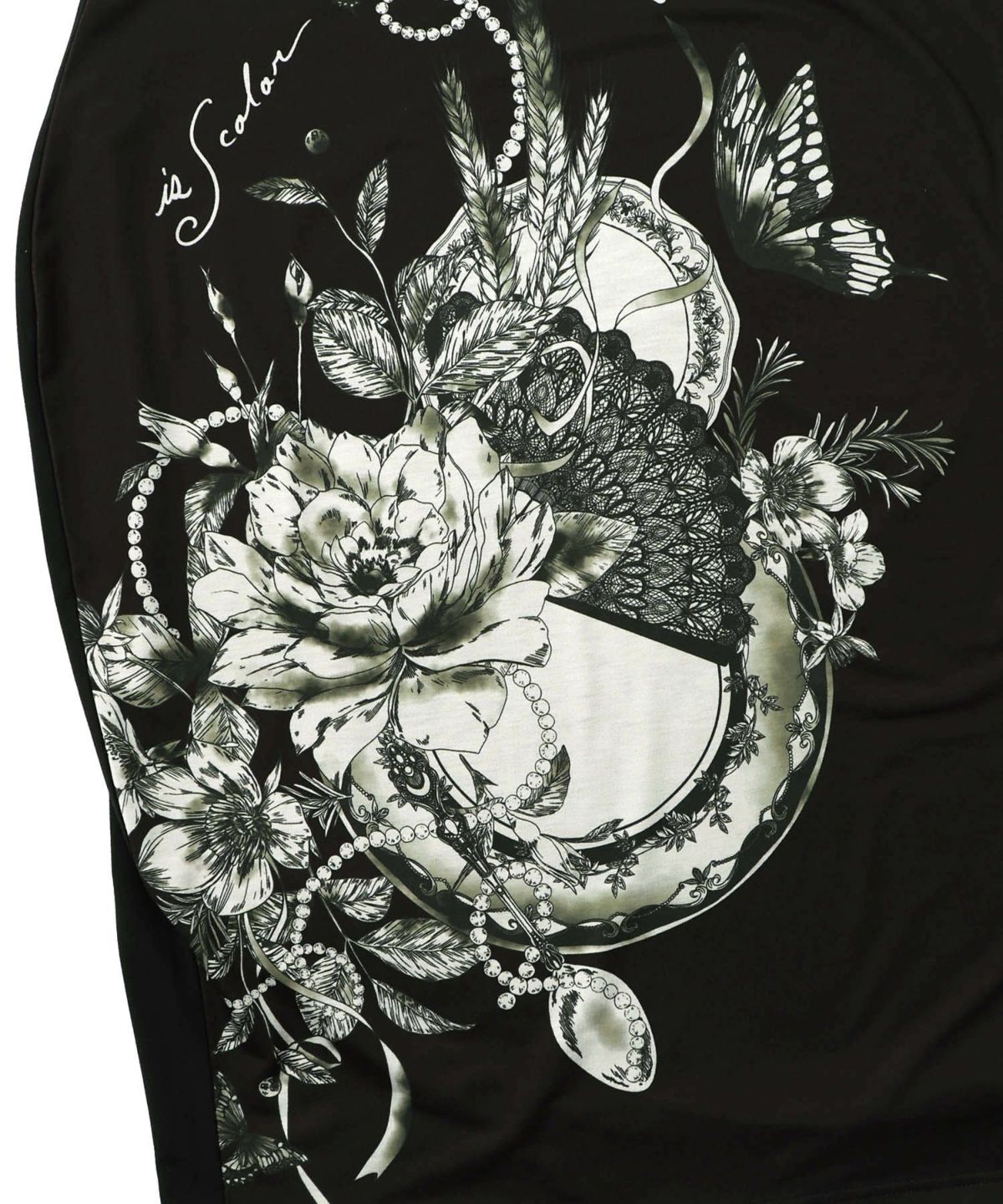 花柄×無地バイカラー裏毛ワンピース-11