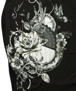 花柄×無地バイカラー裏毛ワンピース-11