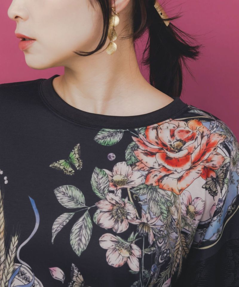 花蝶裏毛×レース切替プルオーバー-6