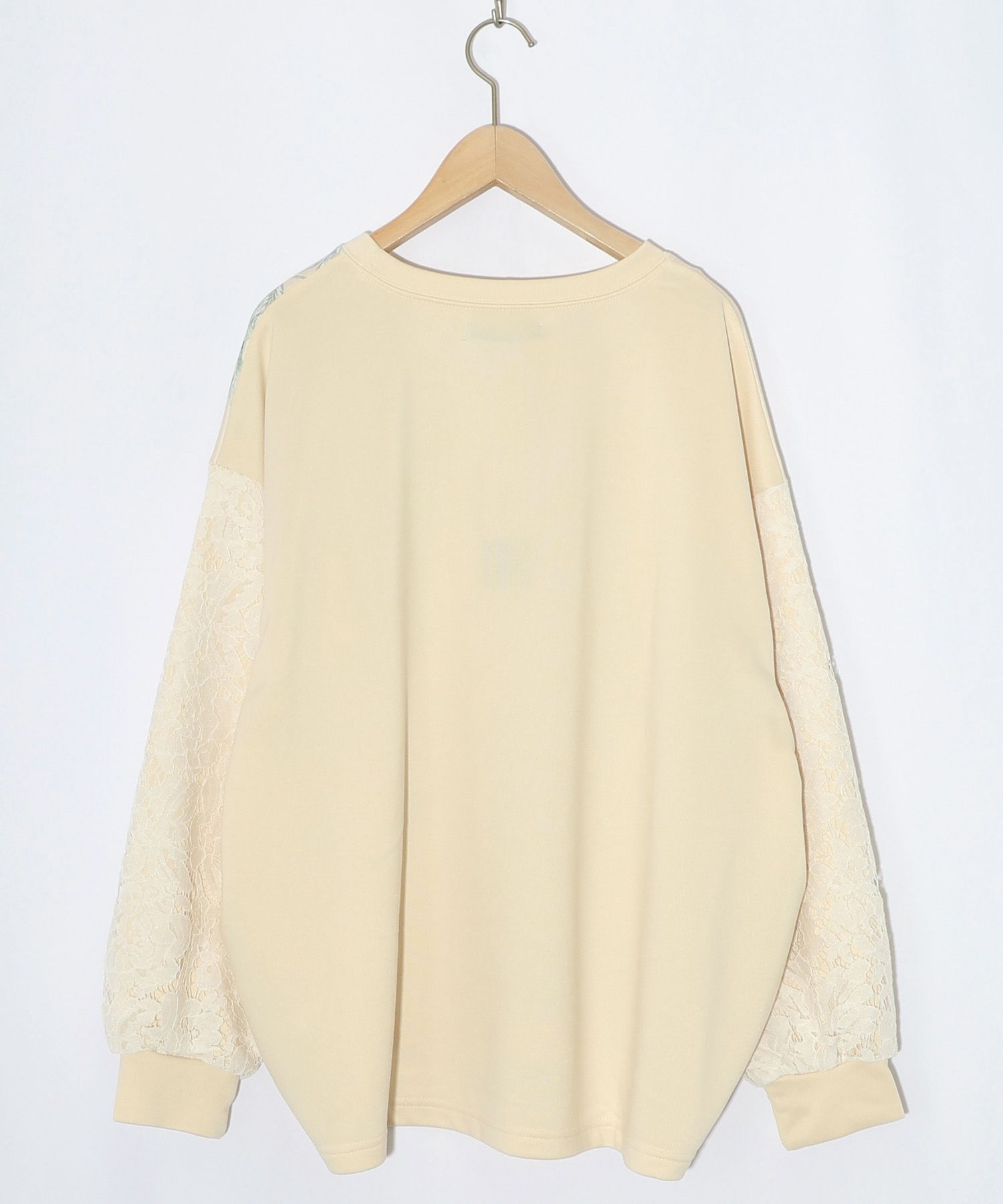 花蝶裏毛×レース切替プルオーバー-9