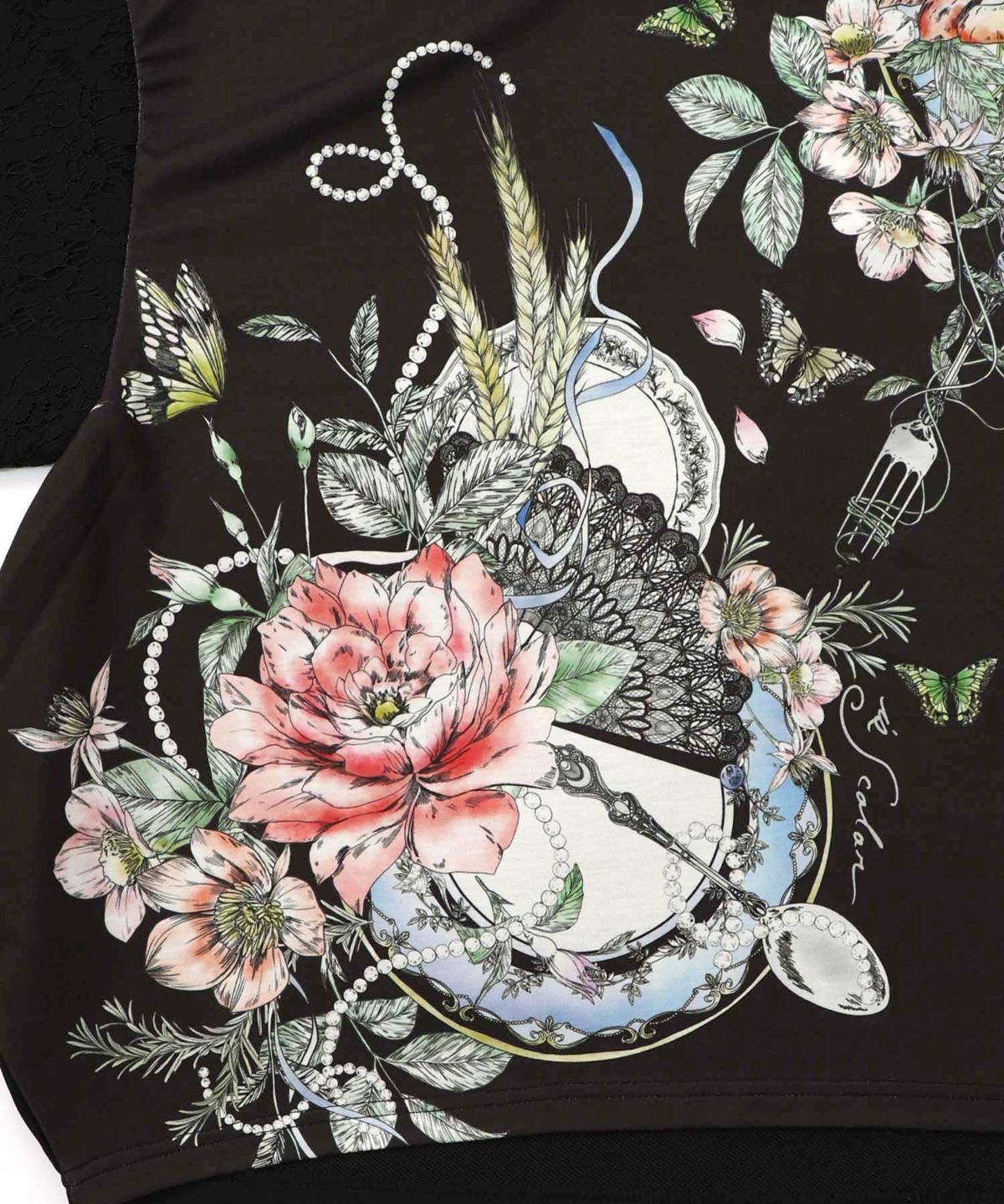 花蝶裏毛×レース切替プルオーバー-13