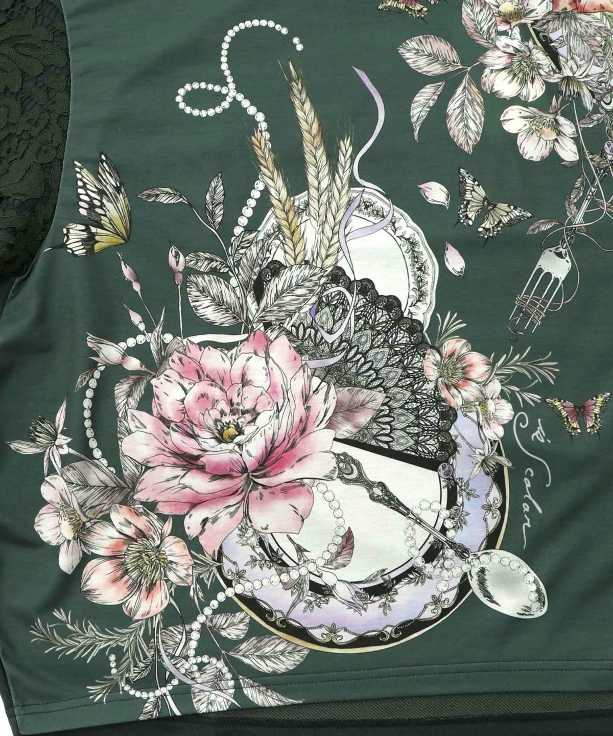 花蝶裏毛×レース切替プルオーバー-16