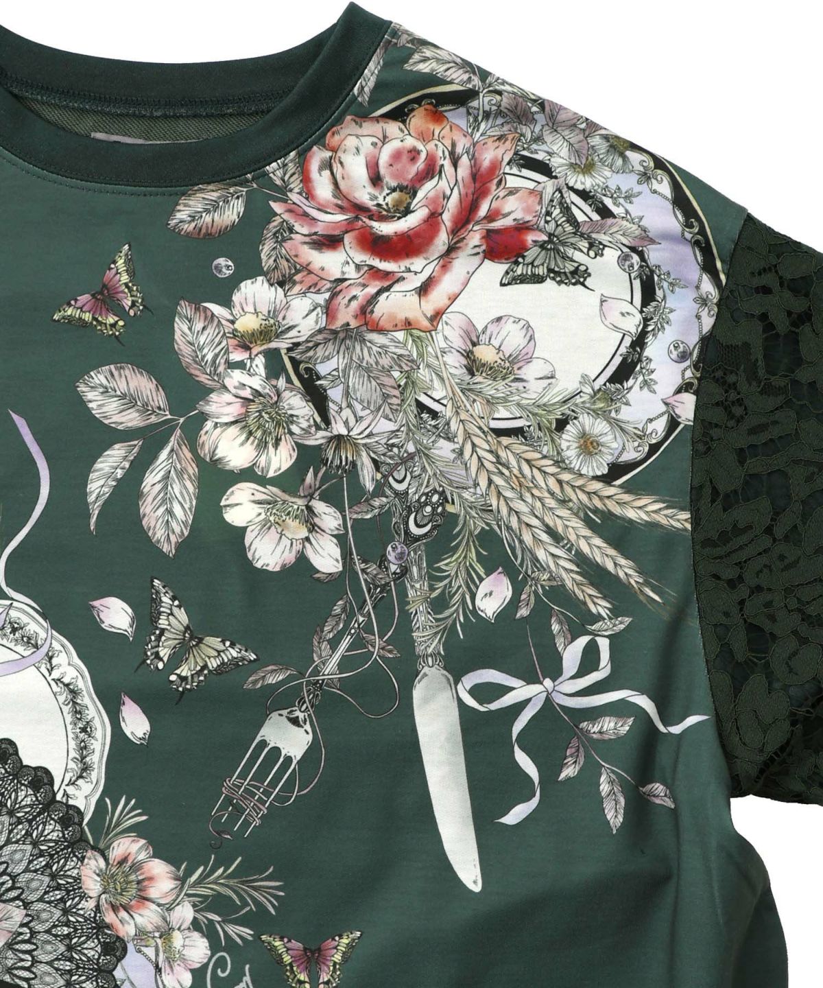 花蝶裏毛×レース切替プルオーバー-18