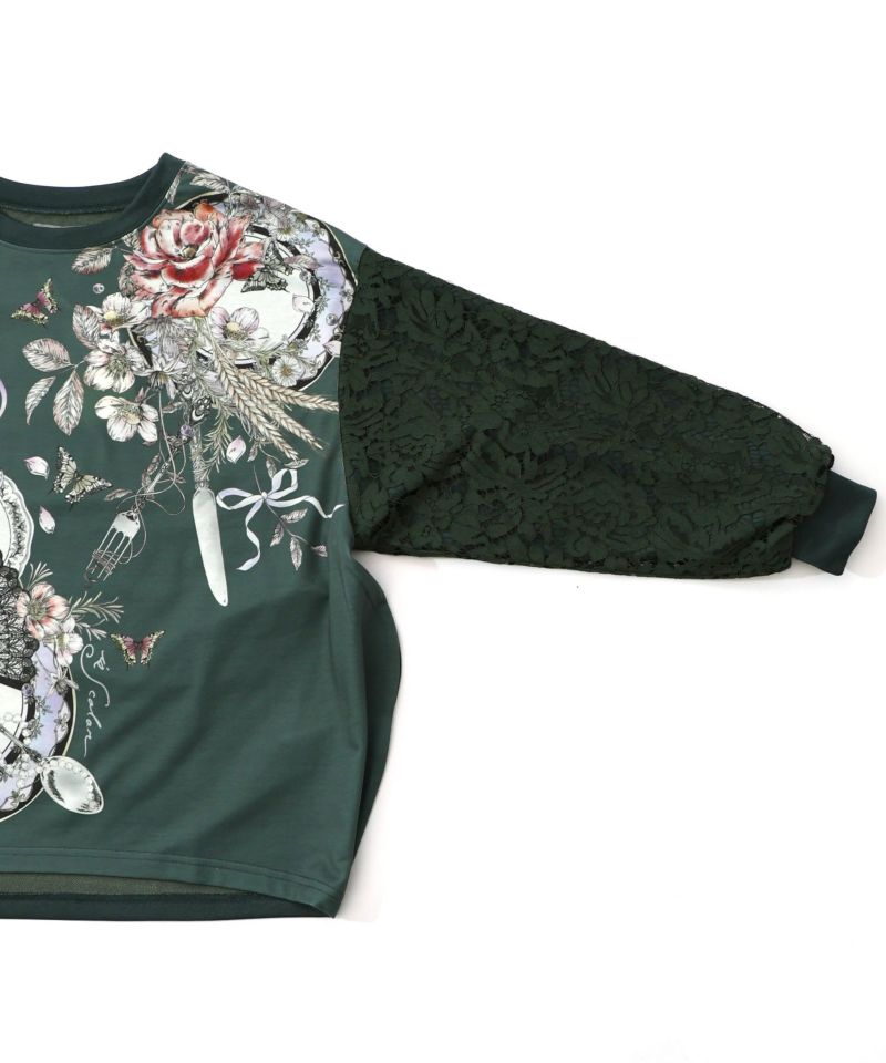 花蝶裏毛×レース切替プルオーバー-19