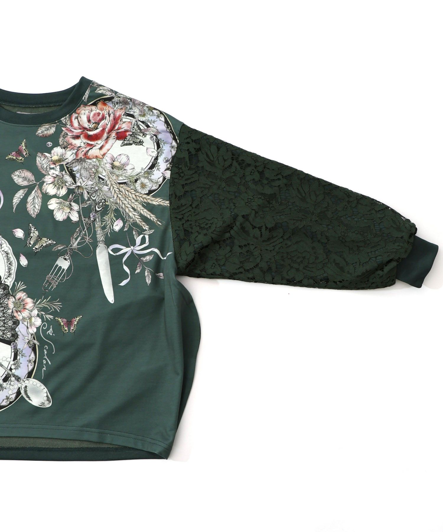 花蝶裏毛×レース切替プルオーバー-19