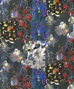 花蝶柄×無地リメイク風 異素材切替プルオーバー-10