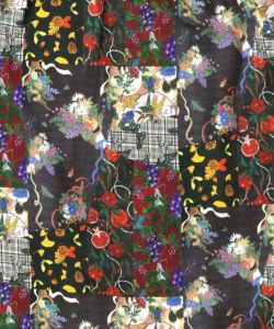 花蝶柄×無地リメイク風 異素材切替プルオーバー-16