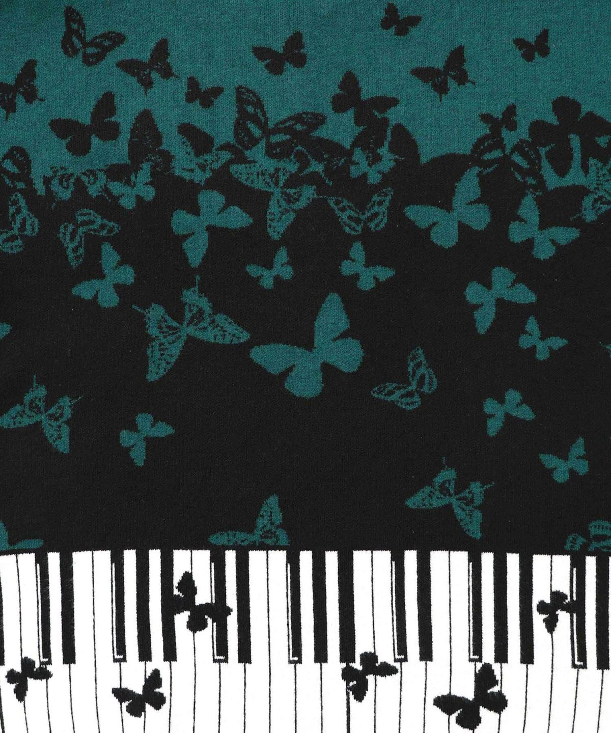 ピアノ×蝶柄バイカラーニットプルオーバー-10