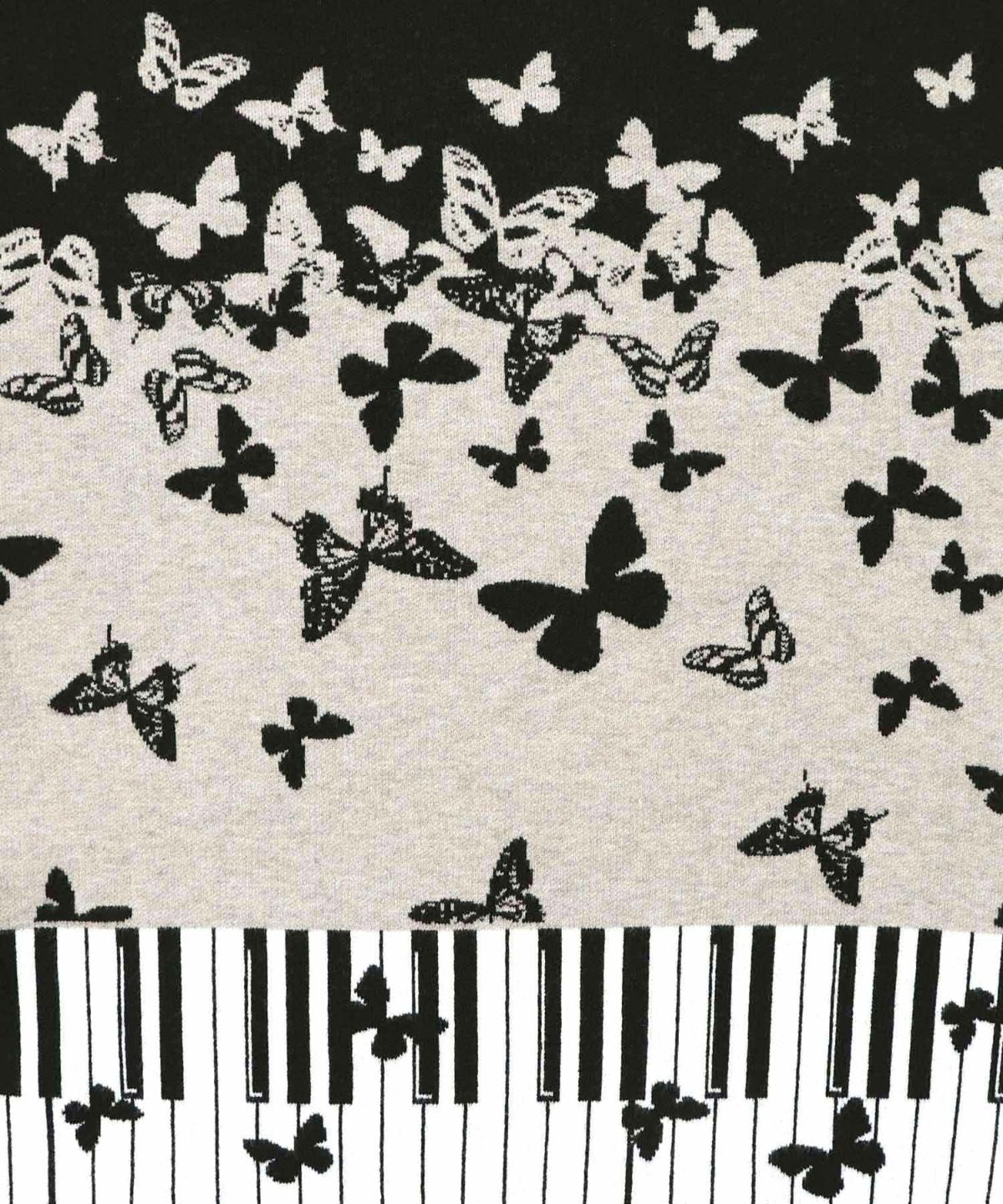 ピアノ×蝶柄バイカラーニットプルオーバー-12