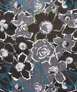 花柄ヘリンボーン×裏毛×布帛 異素材切替ワンピース-11