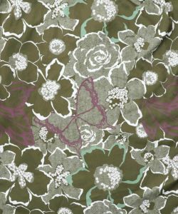 花柄ヘリンボーン×裏毛×布帛 異素材切替ワンピース-13