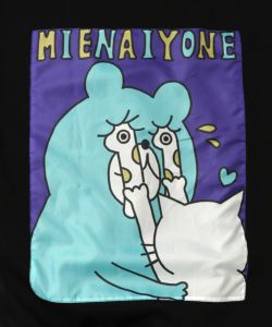 ネコとクマとチンアナゴ柄 リメイク風裏起毛パーカー-10