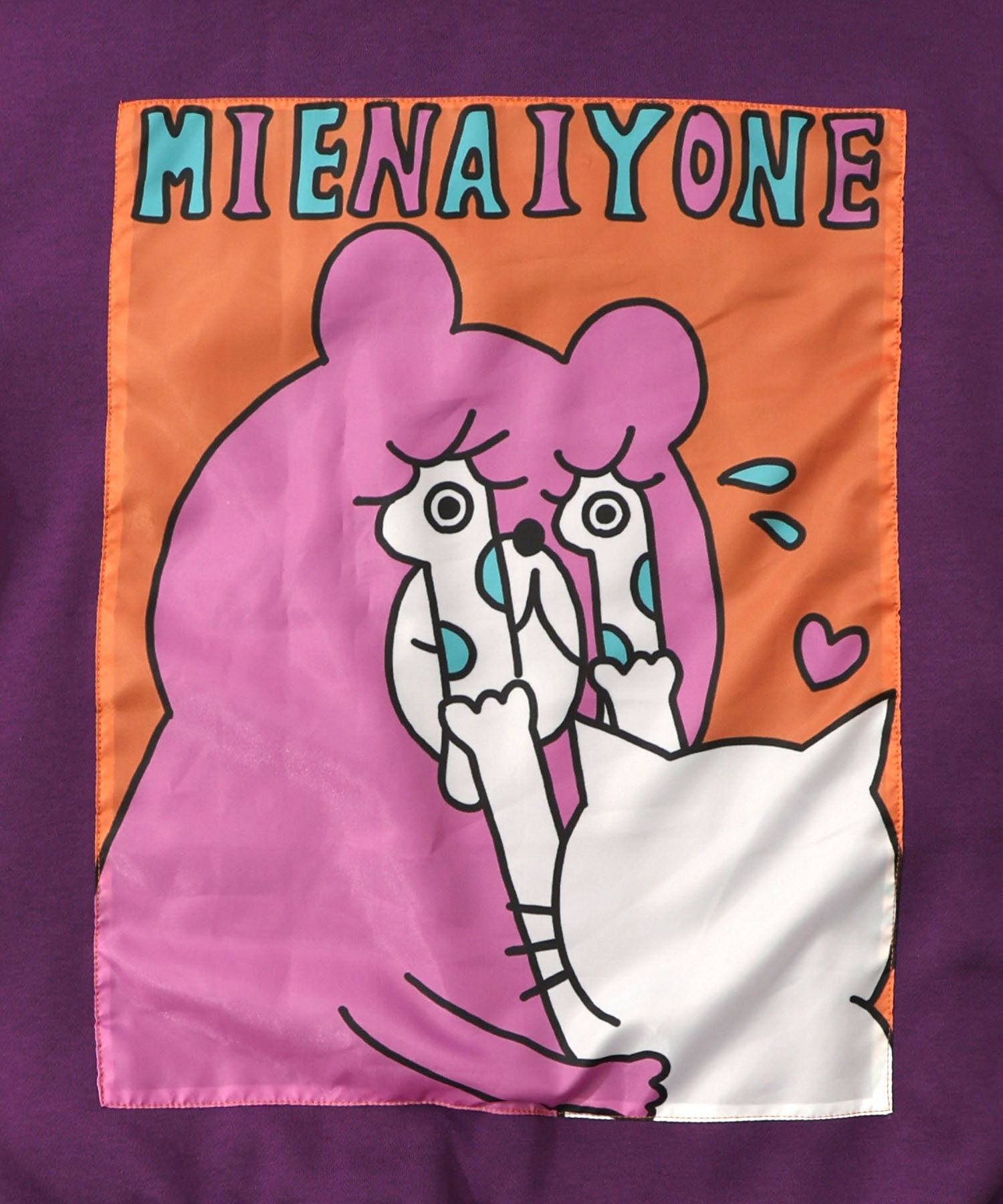 ネコとクマとチンアナゴ柄 リメイク風裏起毛パーカー-13