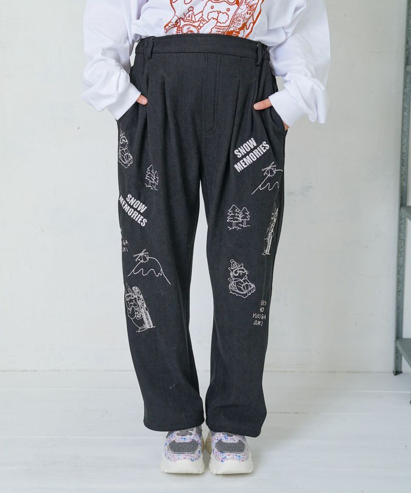 ラビルとネコのスノーメモリー裏起毛パンツ-18