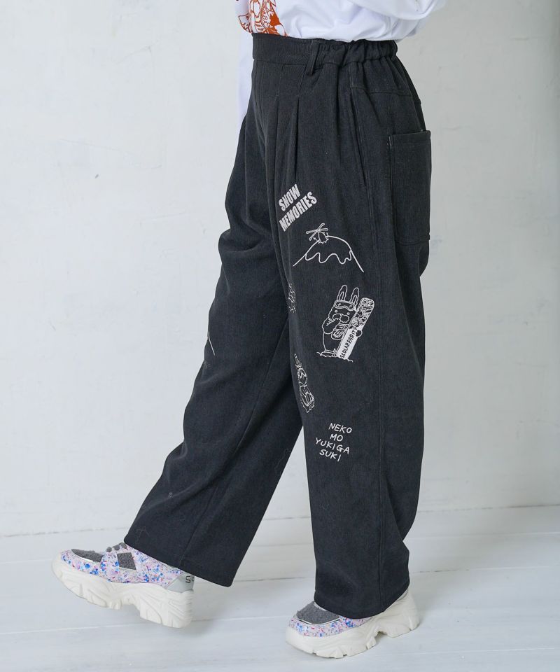 ラビルとネコのスノーメモリー裏起毛パンツ-19