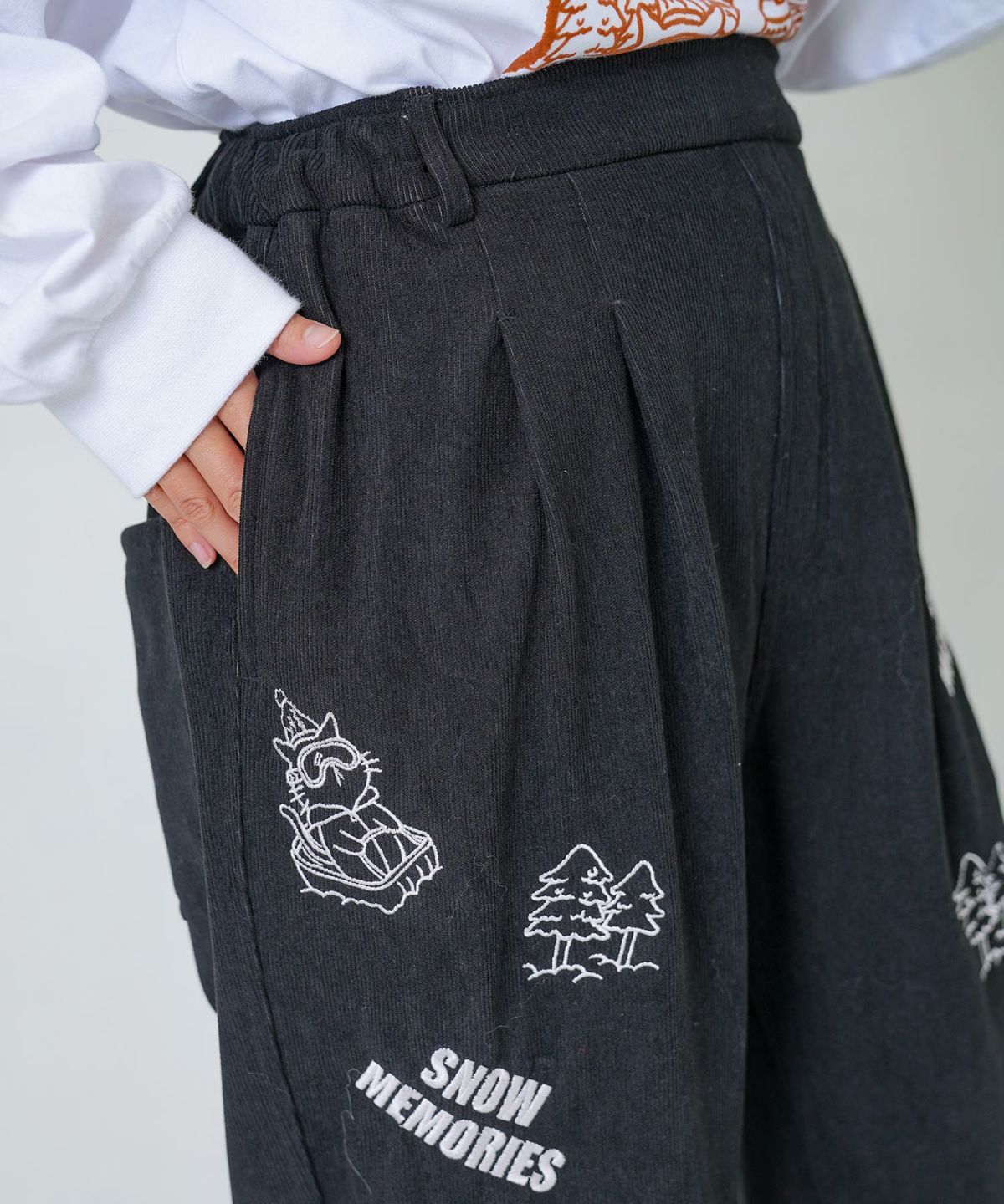 ラビルとネコのスノーメモリー裏起毛パンツ-21