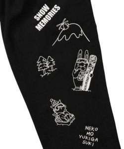 ラビルとネコのスノーメモリー裏起毛パンツ-25