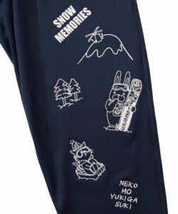 ラビルとネコのスノーメモリー裏起毛パンツ-27